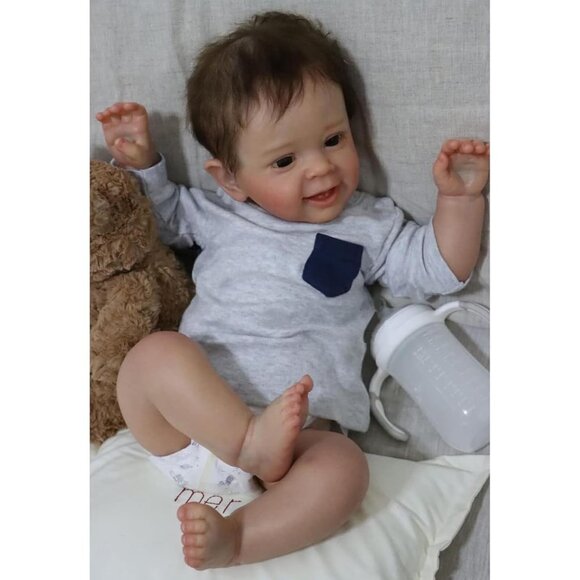 Lifelike Reborn Baby Doll 20 Inch Realistic Newborn Boy Girl Weighted Toy - Picture 7 of 8